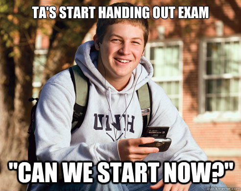 ta's start handing out exam 