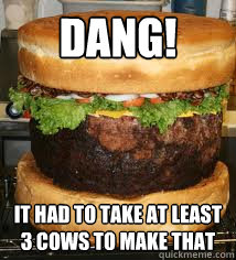 dang! it had to take at least 3 cows to make that  