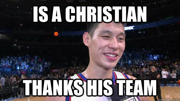 Is a christian thanks his team  