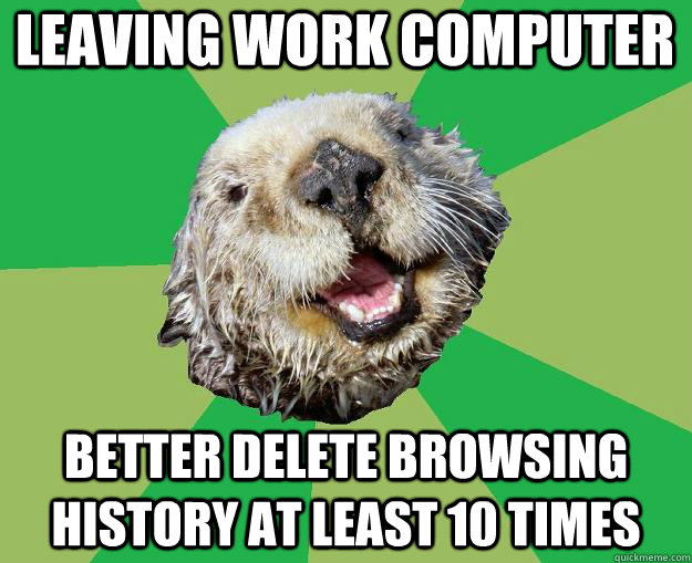 Leaving work computer Better delete browsing history at least 10 times - Leaving work computer Better delete browsing history at least 10 times  OCD Otter