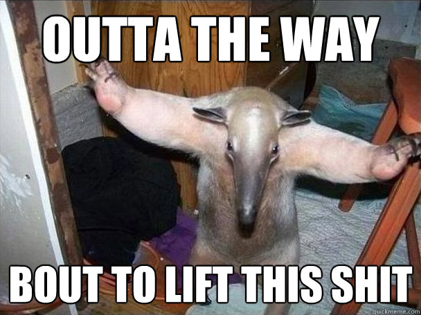 outta the way bout to lift this shit  I got this
