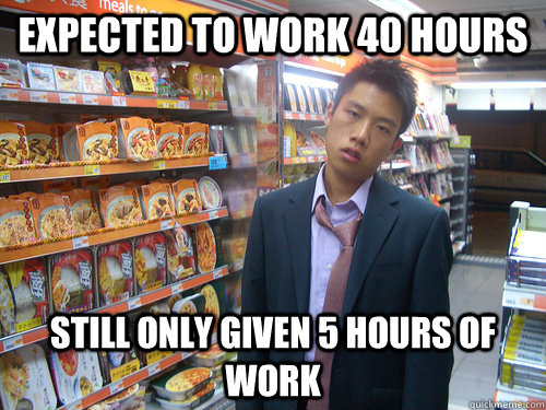 Expected to work 40 hours still only given 5 hours of work  Disenchanted Young Professional