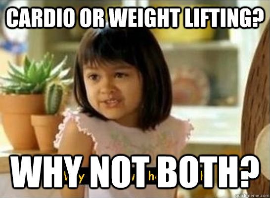 Cardio or weight lifting? Why not both?   Both Taco Shell Girl