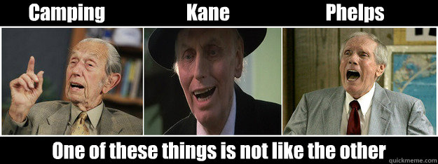 Camping                      Kane                          Phelps One of these things is not like the other - Camping                      Kane                          Phelps One of these things is not like the other  Doomsday