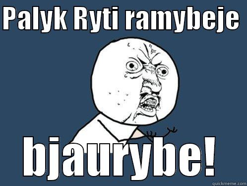 PALYK RYTI RAMYBEJE  BJAURYBE! Y U No
