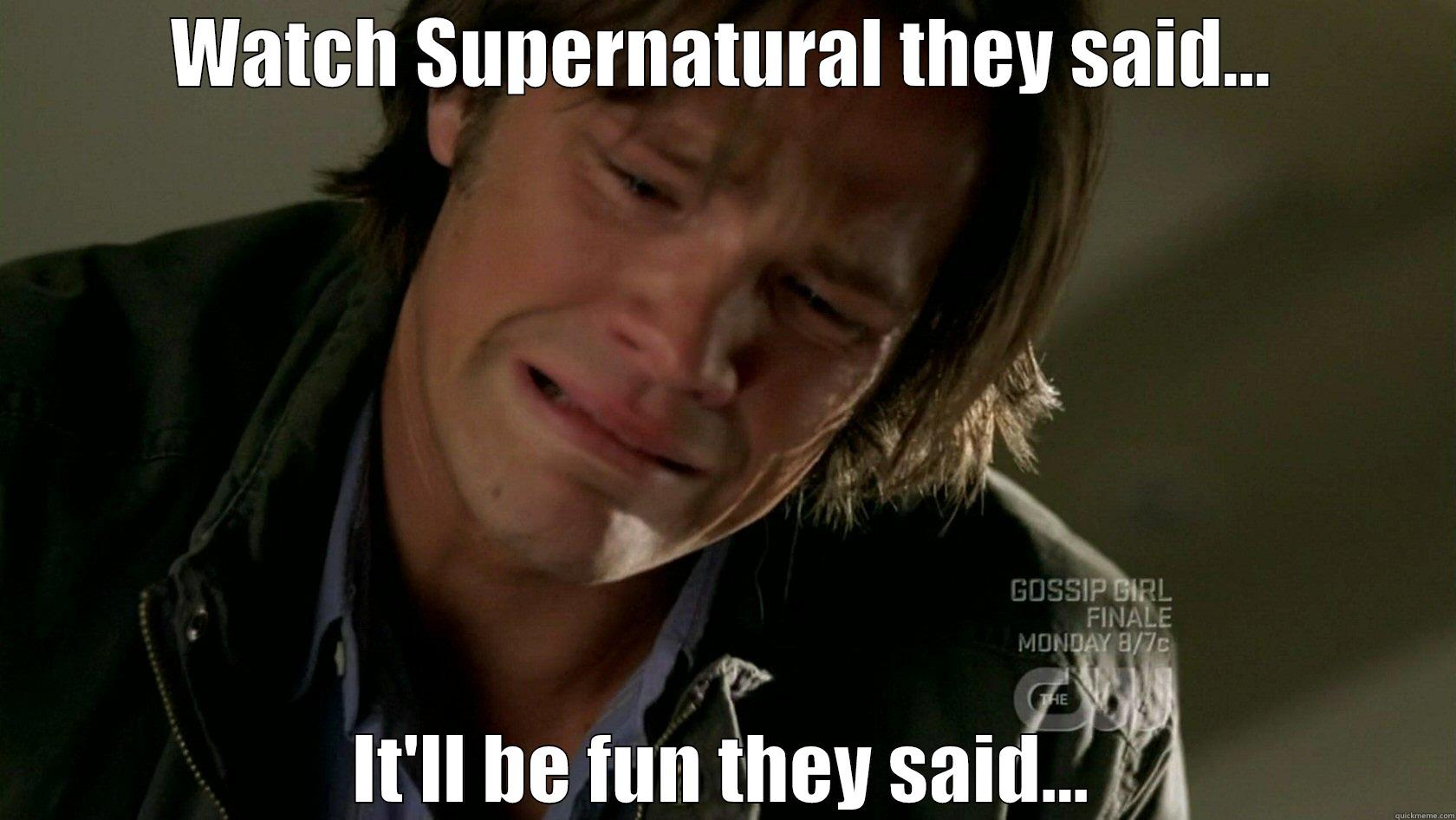 WATCH SUPERNATURAL THEY SAID... IT'LL BE FUN THEY SAID... Misc