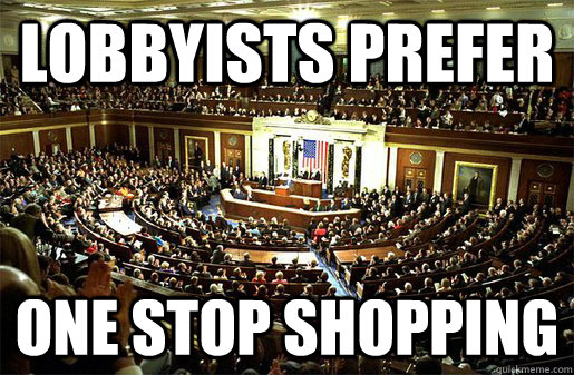 Lobbyists prefer one stop shopping - Lobbyists prefer one stop shopping  Congress