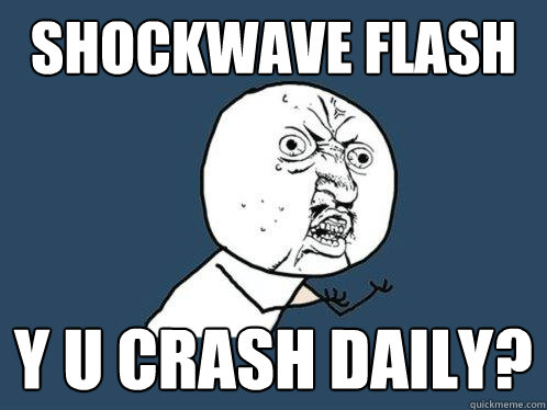 Shockwave Flash y u crash daily?  Y U No