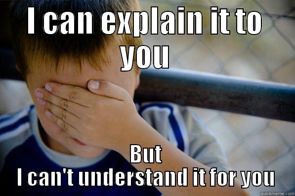 I CAN EXPLAIN IT TO YOU BUT I CAN'T UNDERSTAND IT FOR YOU Confession kid