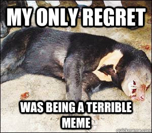 my only regret was being a terrible meme - my only regret was being a terrible meme  Dead Confession Bear