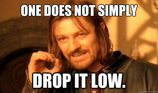 One Does Not Simply drop it low.  Boromir