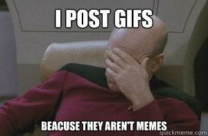 I post gifs beacuse they aren't memes  Picard facepalm