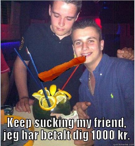  KEEP SUCKING MY FRIEND, JEG HAR BETALT DIG 1000 KR. Misc