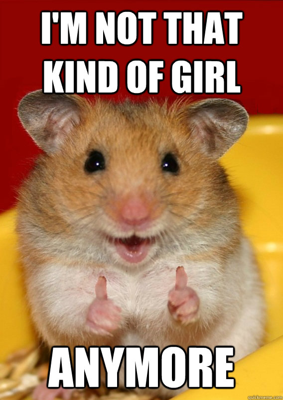 I'm not that kind of girl anymore   Rationalization Hamster