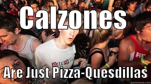 CALZONES   ARE JUST PIZZA-QUESDILLAS Sudden Clarity Clarence
