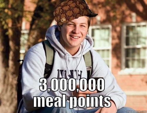  3,000,000 MEAL POINTS College Freshman