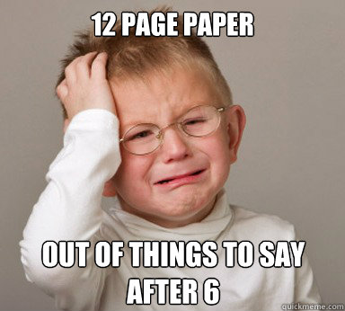 12 Page Paper Out Of Things To Say After 6 - 12 Page Paper Out Of Things To Say After 6  Fail Kid