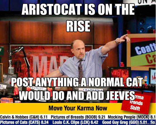 aristocat is on the rise post anything a normal cat would do and add jeeves - aristocat is on the rise post anything a normal cat would do and add jeeves  Mad Karma with Jim Cramer