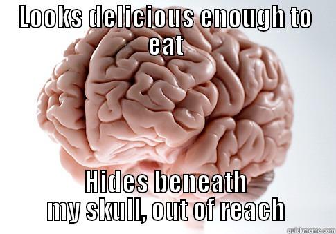 LOOKS DELICIOUS ENOUGH TO EAT HIDES BENEATH MY SKULL, OUT OF REACH Scumbag Brain