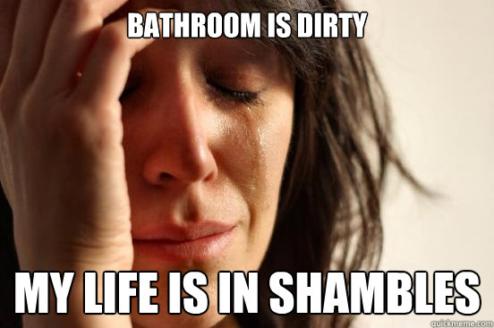 bathroom is dirty My life is in shambles  First World Problems