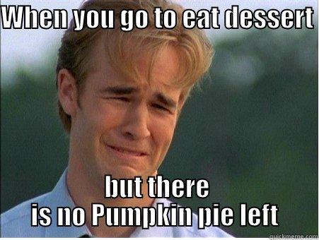 thanks giving  - WHEN YOU GO TO EAT DESSERT  BUT THERE IS NO PUMPKIN PIE LEFT  1990s Problems