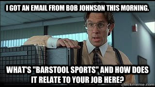 I got an email from Bob Johnson this morning. What's 
