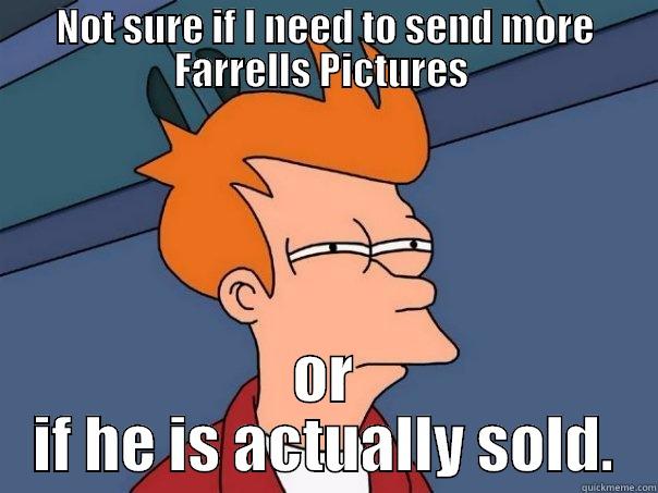NOT SURE IF I NEED TO SEND MORE FARRELLS PICTURES  OR IF HE IS ACTUALLY SOLD. Futurama Fry