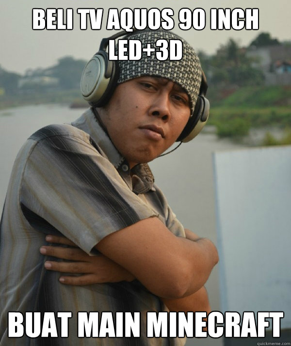Beli TV aquos 90 inch LED+3d  Buat main minecraft  Amin Rich Man