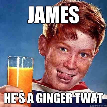 James He's a ginger twat - James He's a ginger twat  Perverse Ginger