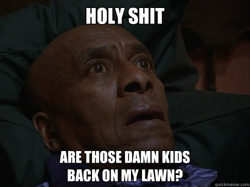Holy Shit ARE THOSE DAMN KIDS
BACK ON MY LAWN?  Bedtime Realizations