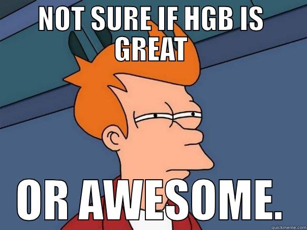 NOT SURE IF HGB IS GREAT OR AWESOME. Futurama Fry