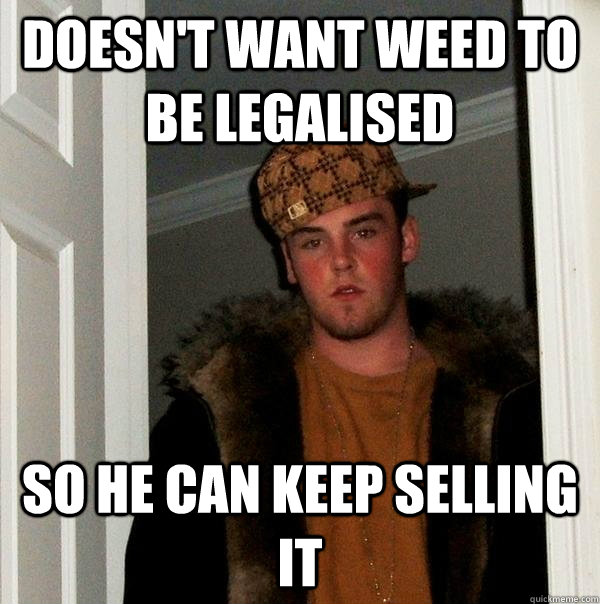 doesn't want weed to be legalised so he can keep selling it  Scumbag Steve