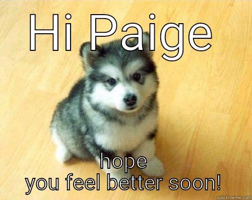 HI PAIGE HOPE YOU FEEL BETTER SOON! Baby Courage Wolf