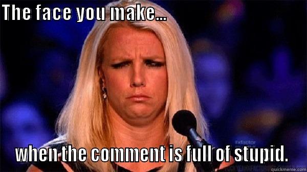 THE FACE YOU MAKE...                                          WHEN THE COMMENT IS FULL OF STUPID. Misc