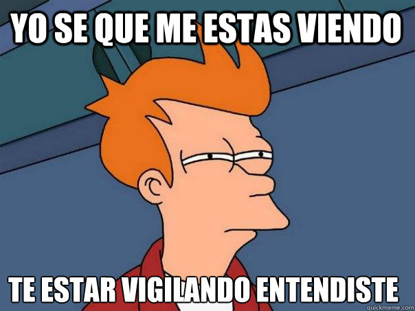 yo se que me estas viendo te estaré vigilando entendiste  Futurama Fry