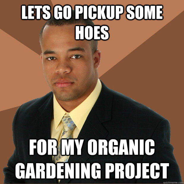 Lets go pickup some hoes for my organic gardening project  Successful Black Man