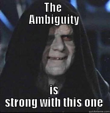             THE              AMBIGUITY IS STRONG WITH THIS ONE Misc