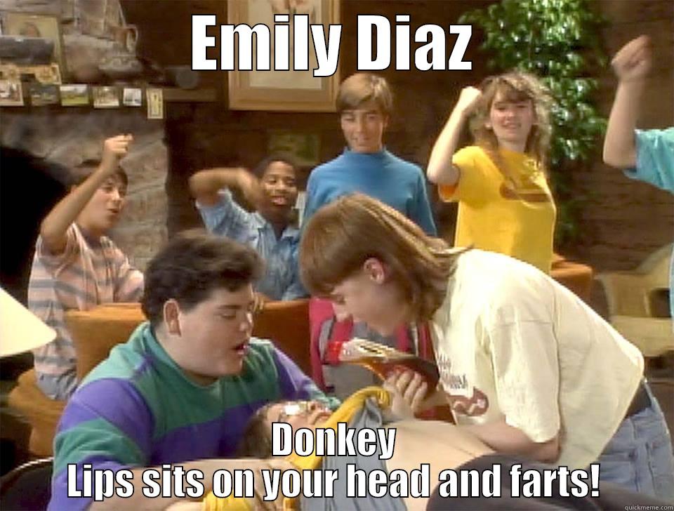 EMILY DIAZ DONKEY LIPS SITS ON YOUR HEAD AND FARTS! Misc