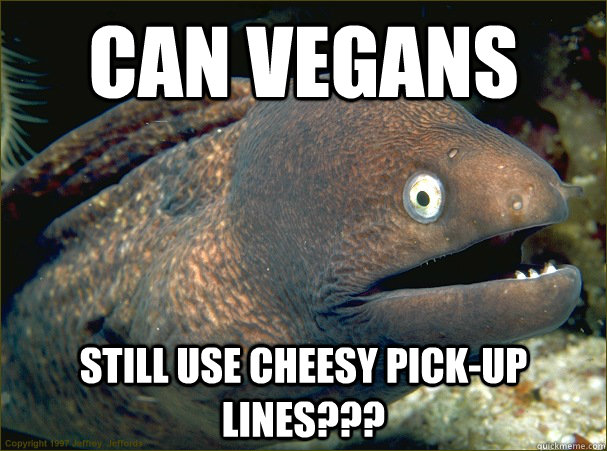 Can Vegans still use cheesy pick-up lines??? - Can Vegans still use cheesy pick-up lines???  Bad Joke Eel