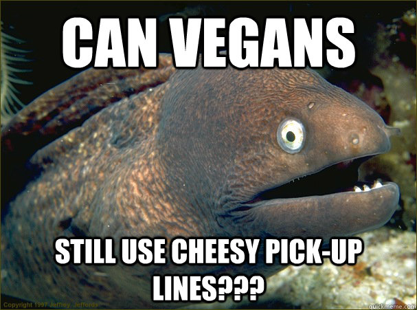 Can Vegans still use cheesy pick-up lines???  Bad Joke Eel