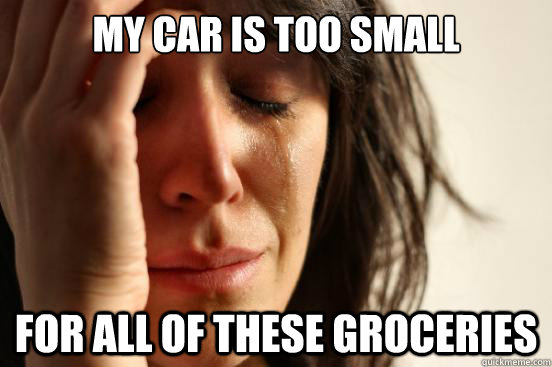 My car is too small for all of these groceries  First World Problems