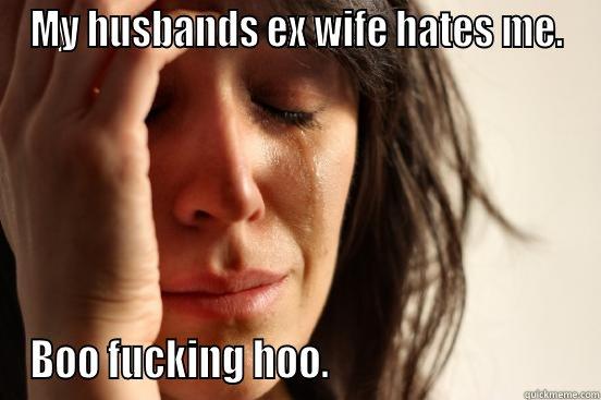 MY HUSBANDS EX WIFE HATES ME. BOO FUCKING HOO.                               First World Problems