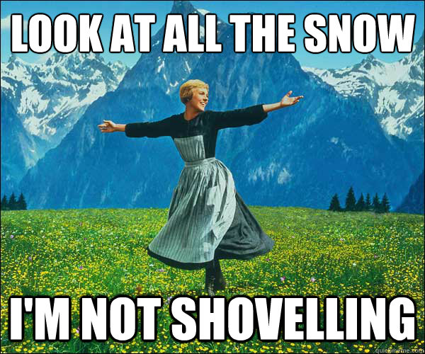 look at all the snow i'm not shovelling  Look At All The Fucks I Give
