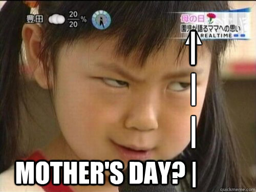 ^
|
| mother's day? | |  Skeptical Girl