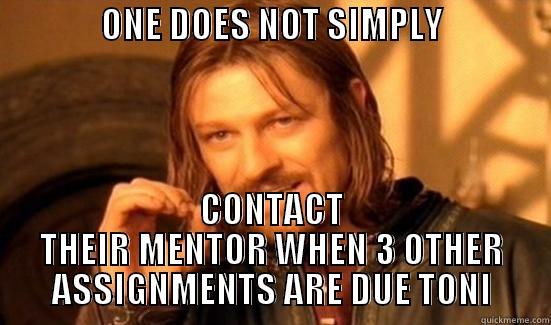               ONE DOES NOT SIMPLY                                                                                                                                           CONTACT THEIR MENTOR WHEN 3 OTHER ASSIGNMENTS ARE DUE TONI Boromir