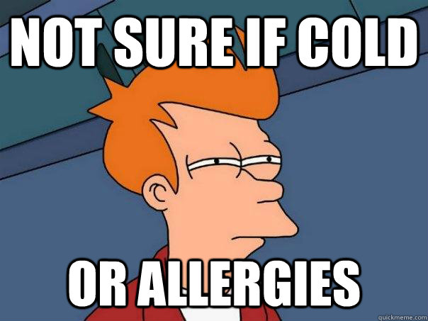 Not sure if cold or allergies  Futurama Fry