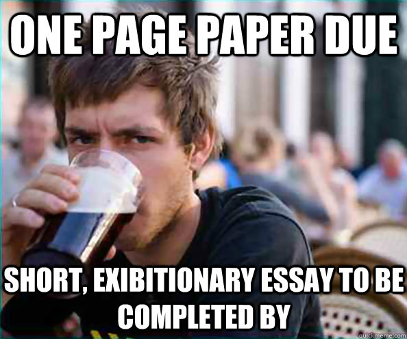 One page paper due Short, exibitionary essay to be completed by  Virgin College Senior