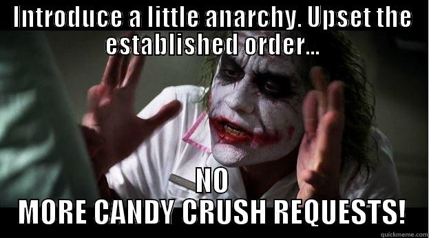 INTRODUCE A LITTLE ANARCHY. UPSET THE ESTABLISHED ORDER... NO MORE CANDY CRUSH REQUESTS! Joker Mind Loss