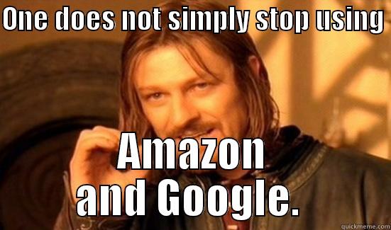 ONE DOES NOT SIMPLY STOP USING  AMAZON AND GOOGLE.  Boromir