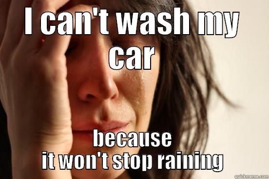 I CAN'T WASH MY CAR BECAUSE IT WON'T STOP RAINING First World Problems